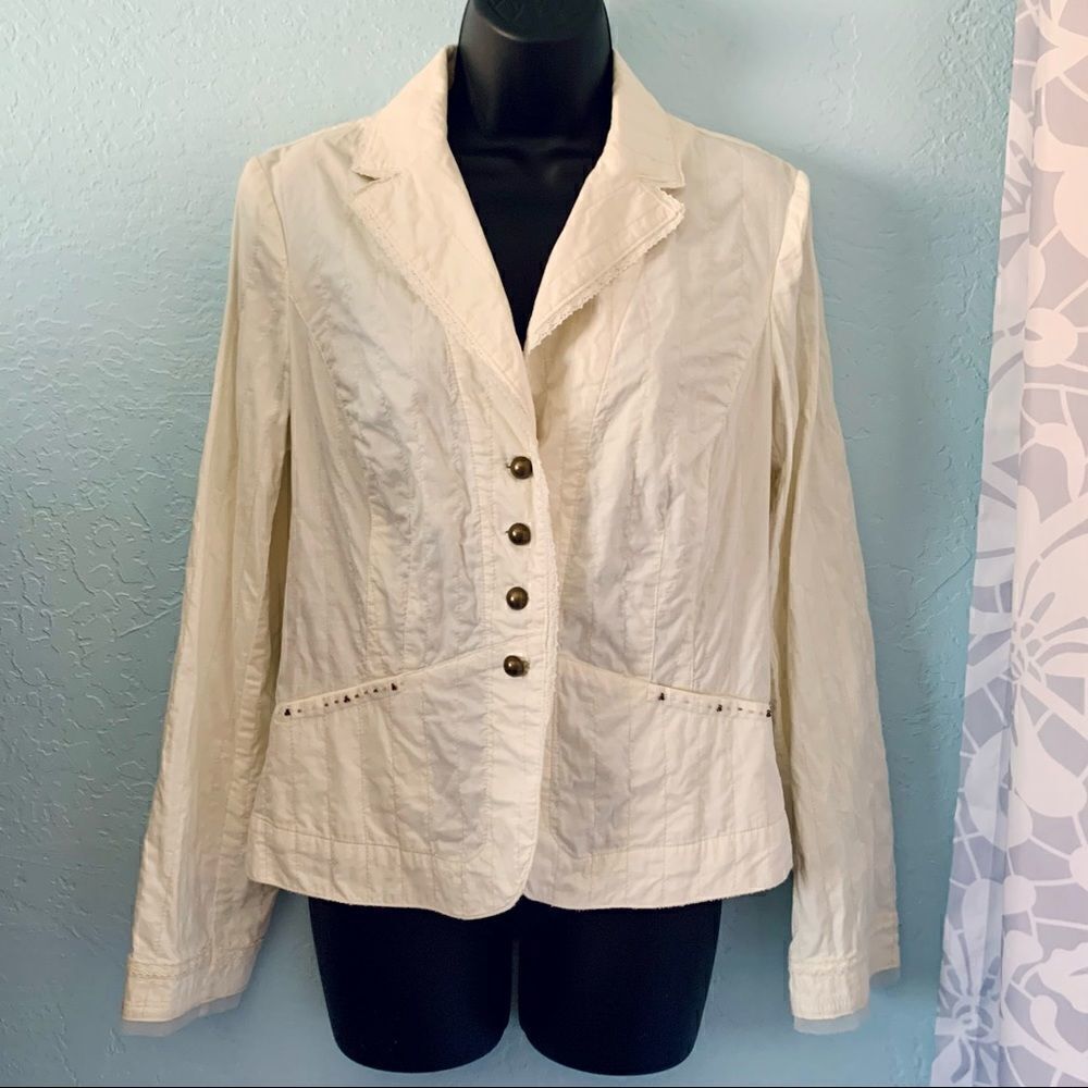 Bandolino Cream Cropped Blazer Jacket Size 10